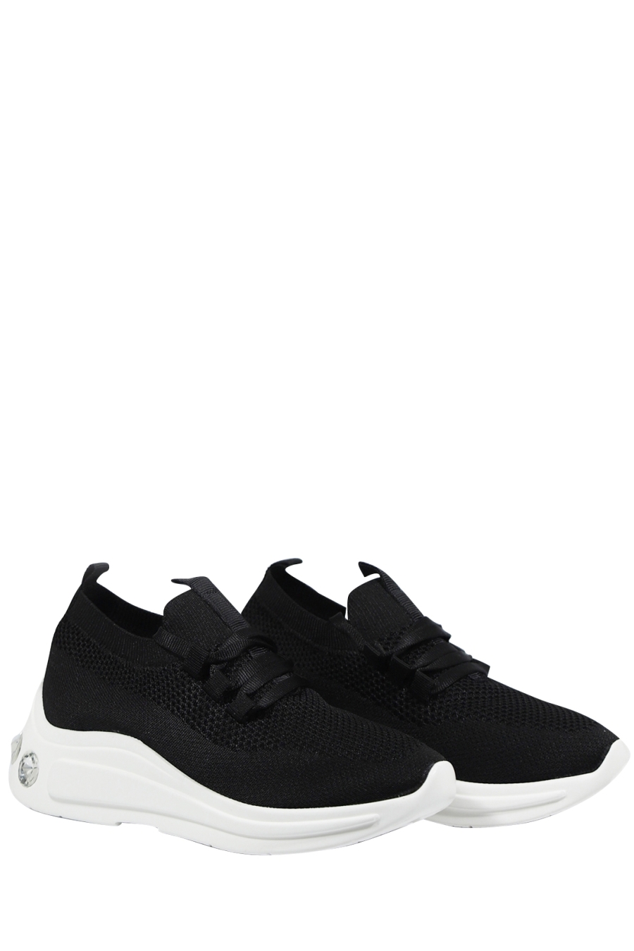 Evis Women's Tricot Lace-up Sneakers Black