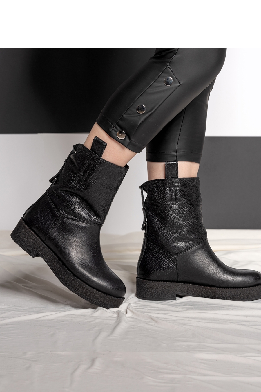 Tina Genuine Leather Women's Boots Black