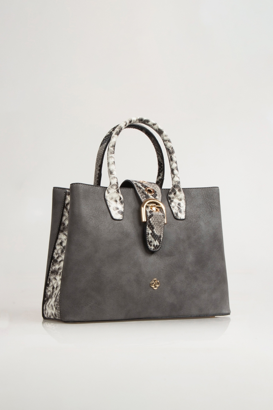 Pino Women Shoulder Bag Grey Snake