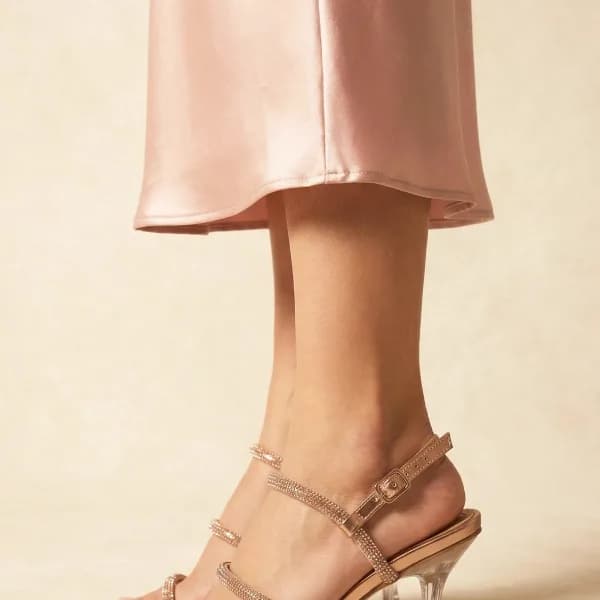 Sihana Kadın Topuklu Abiye Sandalet Rose Dore