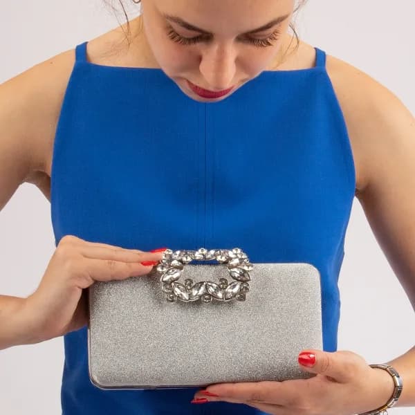 Reba Kadın Abiye El Çantası Silver Gümüş Palsim